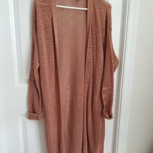 Long knit cardigan in a dusty rose from Target